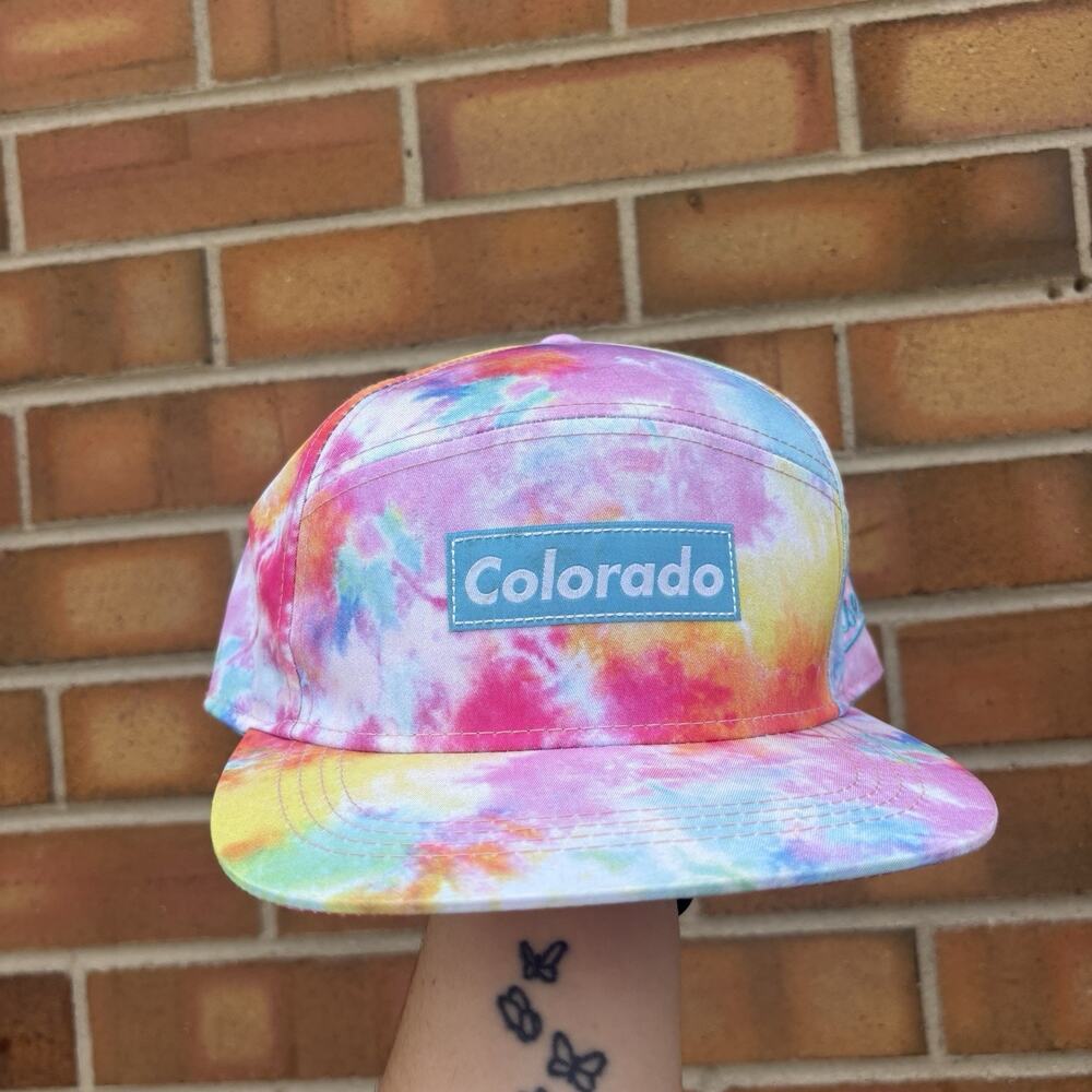 Aksels Tie Dye Colorado Camper Hat Unisex SnapBack Adjustable Colorful Pastel